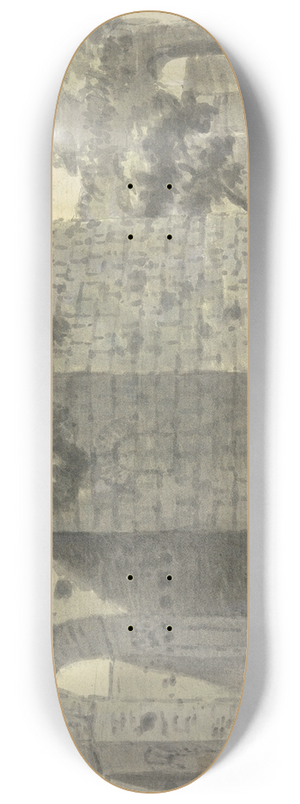 Joseph Wright of Derby - Roman Ruins Including an Arched Aqueduct and Tower 8.25 inch art skate deck