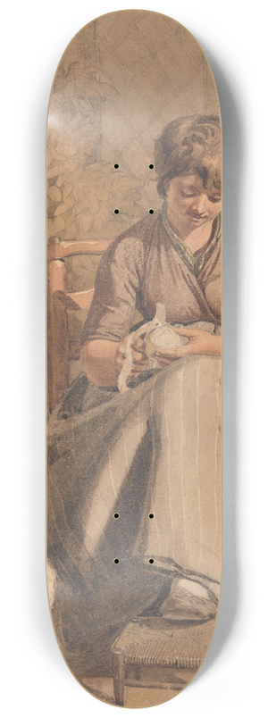 Joshua Cristall - A Girl Peeling Vegetables 8.25 inch art skate deck