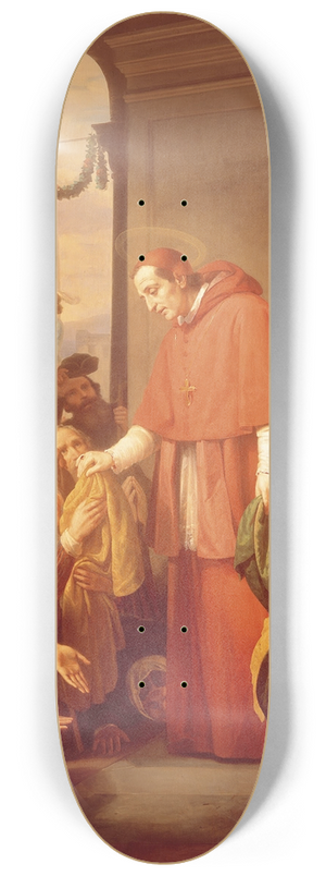 Jos Salom Pina - Saint Charles Borromeo Handing out Alms to the People 8.25 inch art skate deck
