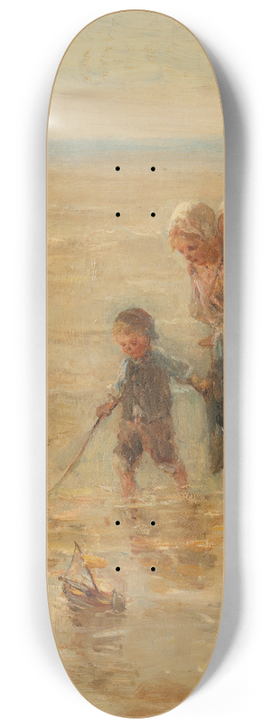 Jozef Israls - Children playing in the surf 8.25 inch art skate deck