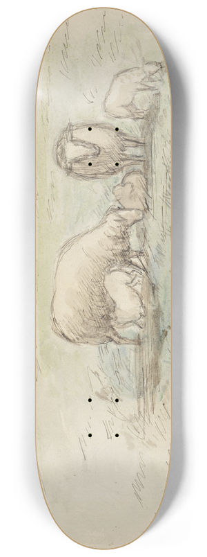 Jozef Israls - Schapen in een weide 8.25 inch art skate deck