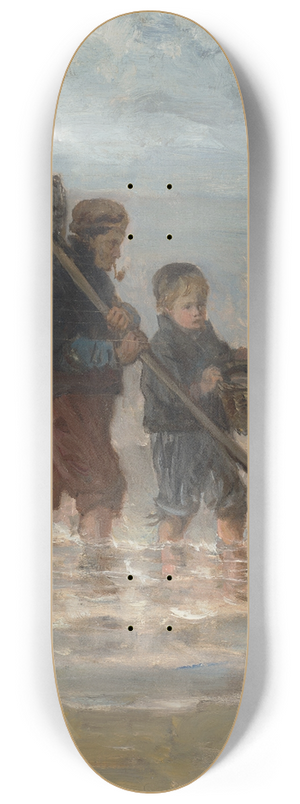 Jozef Israls - Two Children Wading 8.25 inch art skate deck