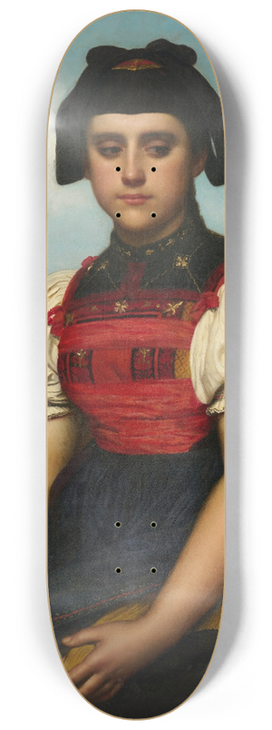 Jozef Van Lerius - Young Girl from the Hotzenwald 8.25 inch art skate deck