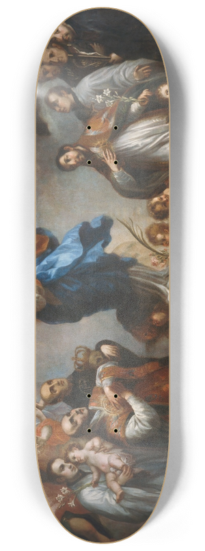 Juan Francisco de Aguilera - The Inmaculate Conception with Jesuits 8.25 inch art skate deck