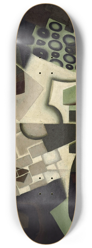Juan Gris - Compotier et nappe  carreaux (Fruit Dish on a Checkered Tablecloth) 8.25 inch art skate deck Juan Gris - Compotier et nappe  carreaux (Fruit Dish on a Checkered Tablecloth) 8.25 inch art skate deck