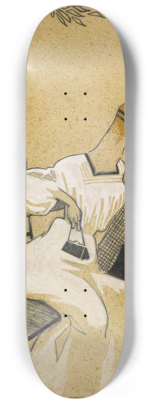 Juan Gris - Man and Woman on Bench 8.25 inch art skate deck