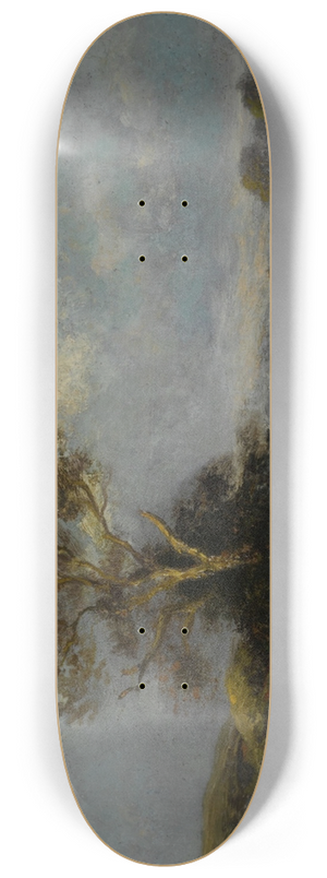 Jules Dupr - Landscape with Pond and Tree 8.25 inch art skate deck