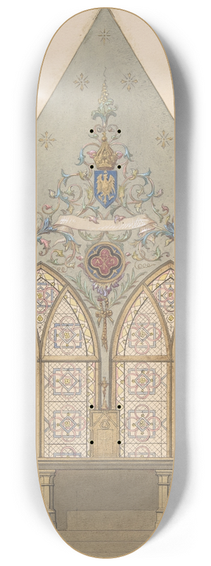 Jules-Edmond-Charles Lachaise - Design for Altar and Chapel, Farnborough 8.25 inch art skate deck