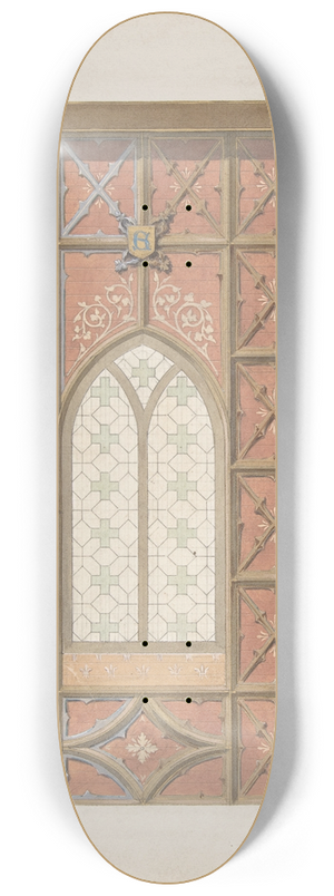 Jules-Edmond-Charles Lachaise - Design for Elevation of Window, Saint Clotilde 8.25 inch art skate deck Jules-Edmond-Charles Lachaise - Design for Elevation of Window, Saint Clotilde 8.25 inch art skate deck