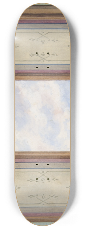 Jules-Edmond-Charles Lachaise - Design for the decoration of a ceiling with a central panel of painted clouds 8.25 inch art skate deck Jules-Edmond-Charles Lachaise - Design for the decoration of a ceiling with a central panel of painted clouds 8.25 inch art skate deck