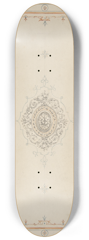 Jules-Edmond-Charles Lachaise - Design for the decoration of a ceiling with filagree borders and a central medallion 8.25 inch art skate deck