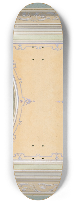 Jules-Edmond-Charles Lachaise - Design for the painted decoration of a ceiling 8.25 inch art skate deck