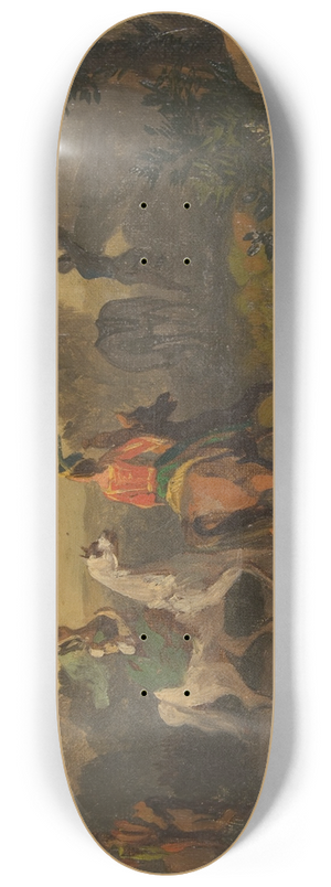 Jules-Edmond-Charles Lachaise - Mural design picturing riders in a landscape for a lunette in the library of the Chateau de Lude (Sarthe) 8.25 inch art skate deck Jules-Edmond-Charles Lachaise - Mural design picturing riders in a landscape for a lunette in the library of the Chateau de Lude (Sarthe) 8.25 inch art skate deck