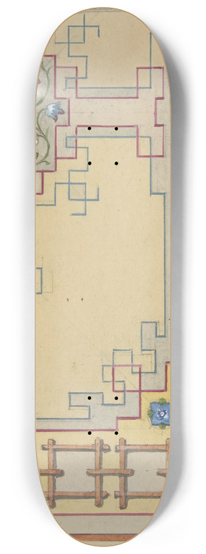 Jules-Edmond-Charles Lachaise - Partial design for ceiling decorated in chinese motifs 8.25 inch art skate deck Jules-Edmond-Charles Lachaise - Partial design for ceiling decorated in chinese motifs 8.25 inch art skate deck