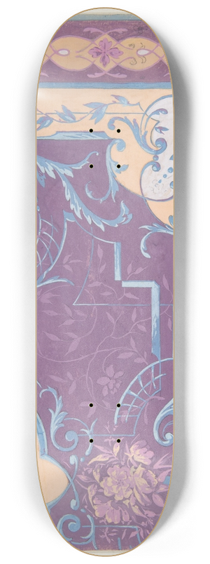 Jules-Edmond-Charles Lachaise - Wallpaper design featuring bouquets of roses, strapwork, and rinceaux 8.25 inch art skate deck Jules-Edmond-Charles Lachaise - Wallpaper design featuring bouquets of roses, strapwork, and rinceaux 8.25 inch art skate deck