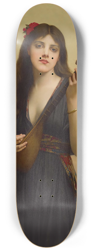 Jules Joseph Lefebvre - Woman Playing A Lute 8.25 inch art skate deck