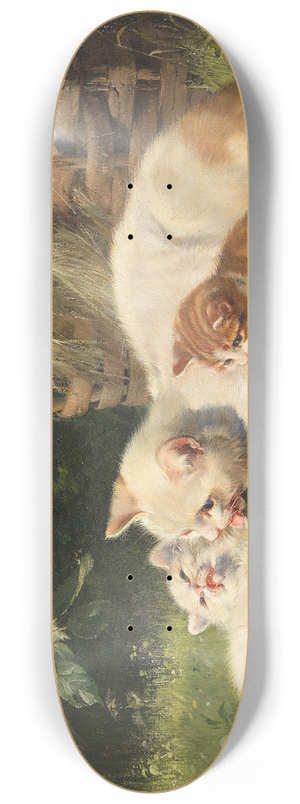 Julius Adam the younger - Katzenmutter mit ihren beiden Jungen 8.25 inch art skate deck