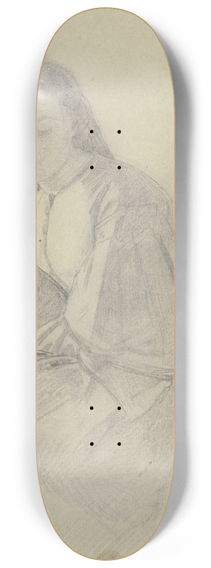 Julius Hamel - Sitting girl 8.25 inch art skate deck