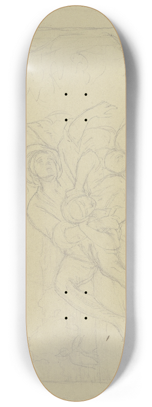 Julius Hamel - Sleeping family in the forest 8.25 inch art skate deck
