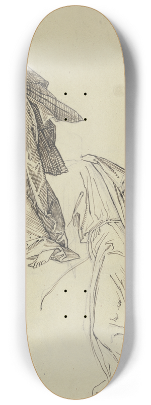 Julius Schnorr Von Carolsfeld - Gewandstudie zu Elias in der Auferweckung des Sohns der Witwe 8.25 inch art skate deck