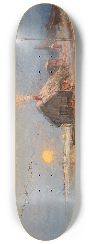 Julius Sergius Klever - A fishing village on the Baltic coast 8.25 inch art skate deck Julius Sergius Klever - A fishing village on the Baltic coast 8.25 inch art skate deck