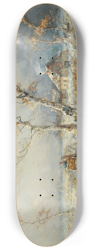 Julius Sergius Klever - A Storm in a Snow Landscape 8.25 inch art skate deck Julius Sergius Klever - A Storm in a Snow Landscape 8.25 inch art skate deck