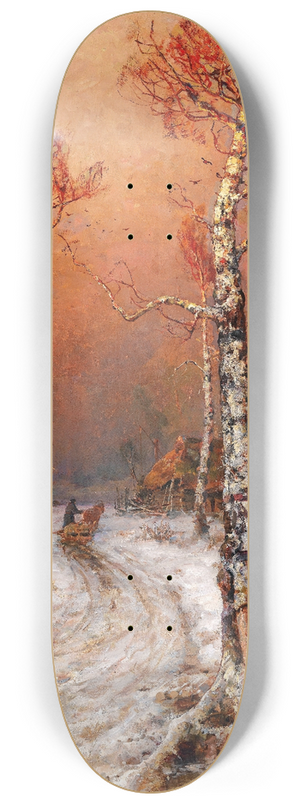 Julius Sergius Klever - Winterstimmung Mit Saatkrhen 8.25 inch art skate deck