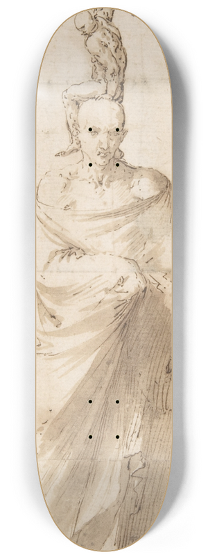 Jusepe de Ribera - Man Wearing a Large Cloak and a Small Naked Man on His Head 8.25 inch art skate deck