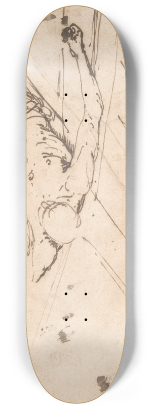 Jusepe de Ribera - Study for a Crucifixion of St. Peter 8.25 inch art skate deck
