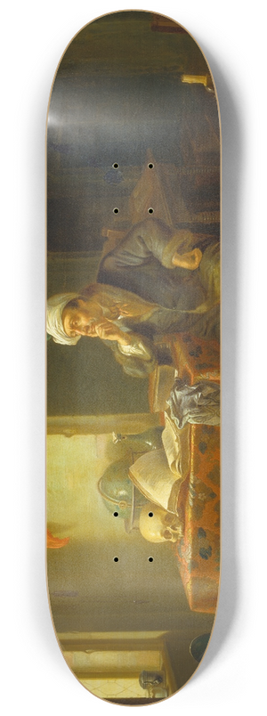 Justus Juncker - A Scholar in his Study 8.25 inch art skate deck