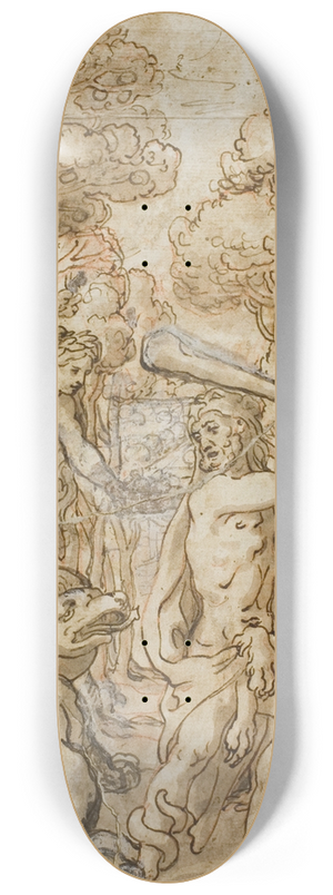 Andrea Lilio - Hercules Slaying the Serpent Ladon in the Garden of the Hesperides 8.25 inch art skate deck