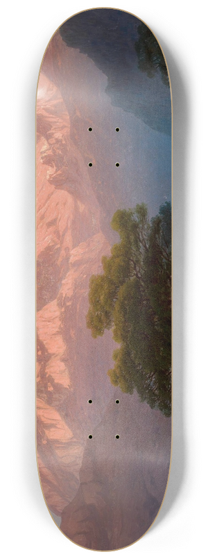 Jzef Marszewski - Mountain landscape with staffage 8.25 inch art skate deck Jzef Marszewski - Mountain landscape with staffage 8.25 inch art skate deck