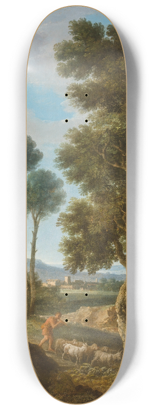 Andrea Locatelli - Goat herders in an Italianate landscape 8.25 inch art skate deck