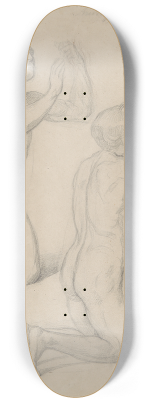 Jzef Simmler - Nude studies for the figures of David and Pius IX in the painting The Immaculate Conception of the Blessed Virgin Mary 8.25 inch art skate deck Jzef Simmler - Nude studies for the figures of David and Pius IX in the painting The Immaculate Conception of the Blessed Virgin Mary 8.25 inch art skate deck