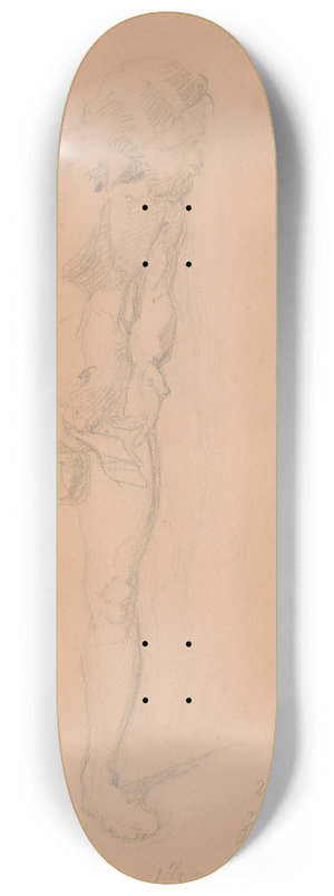 Jzef Simmler - Nude Study for a Figure of an Italian in the Painting The Upbringing of Sigismund Augustus 8.25 inch art skate deck
