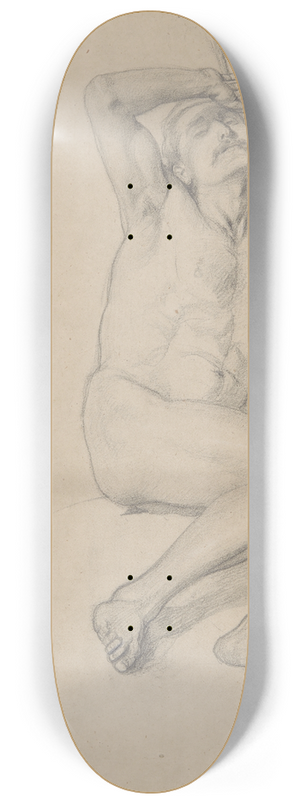 Jzef Simmler - Nude study for the figure of Patriarch Jacob in the painting The Immaculate Conception of the Blessed Virgin Mary 8.25 inch art skate deck