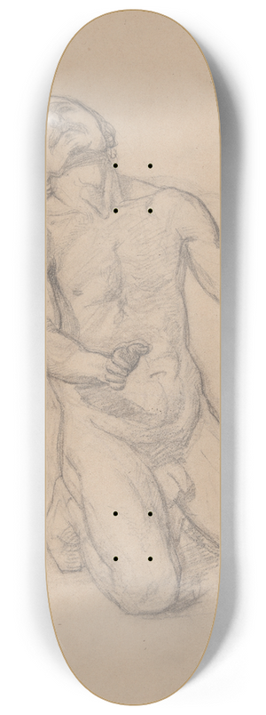 Jzef Simmler - Nude study to the figure of St. Matthias to the painting Martyrdom of St. Matthias 8.25 inch art skate deck