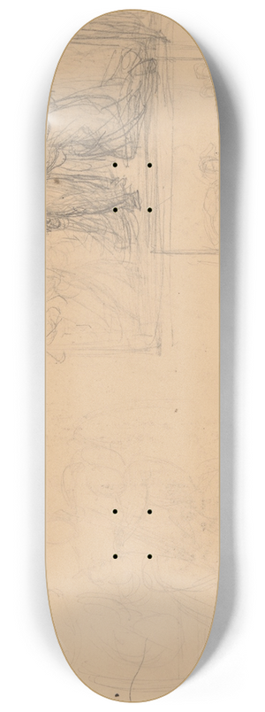 Jzef Simmler - Sketches of figural compositions 8.25 inch art skate deck