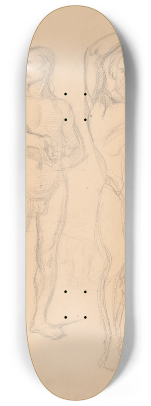 Jzef Simmler - Sketches of nude males to the painting Martyrdom of St. Matthias 8.25 inch art skate deck