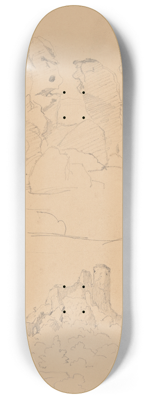 Jzef Simmler - Sketch of limestone outliers (near the Ogrodzieniec Castle) 8.25 inch art skate deck