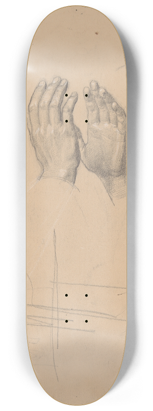 Jzef Simmler - Studies of the hand of St. Matthias and high priests 8.25 inch art skate deck Jzef Simmler - Studies of the hand of St. Matthias and high priests 8.25 inch art skate deck