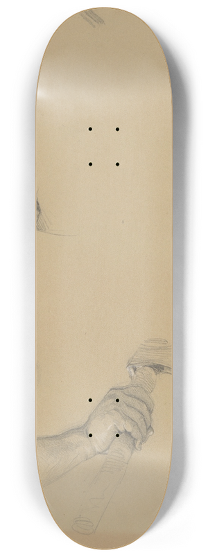 Jzef Simmler - Study of hands to the painting Martyrdom of St. Josaphat Kuntsevych 8.25 inch art skate deck