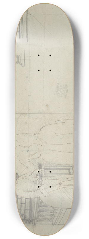 Jzef Simmler - Szkic kompozycji z trzema kobietami 8.25 inch art skate deck