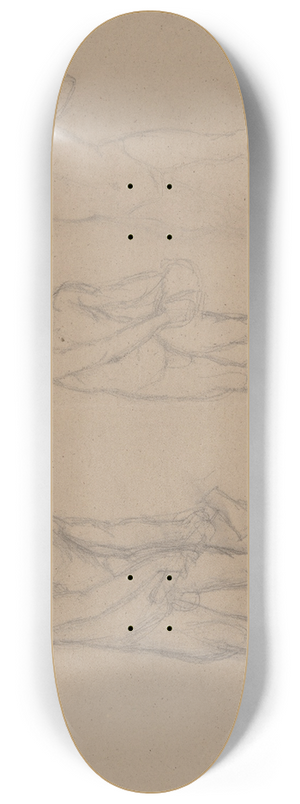 Jzef Simmler - Three sketches of male nudes for the painting Martyrdom of St. Matthias 8.25 inch art skate deck