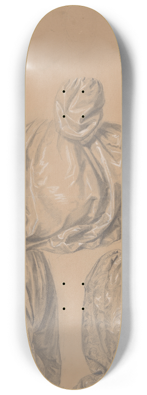 Jzef Simmler - Three studies of dress drapery for the painting The Upbringing of Sigismund Augustus 8.25 inch art skate deck