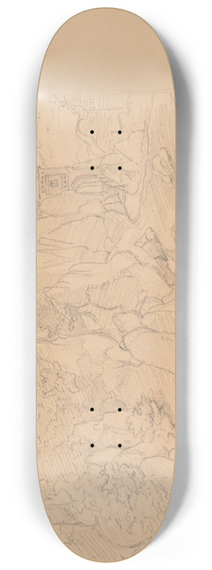 Jzef Simmler - View of the ruins of the castle in Ojcw 8.25 inch art skate deck