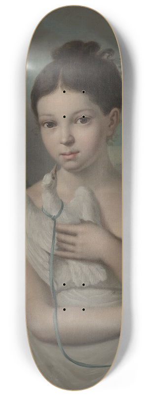 Jzef Sonntag - Portrait of Jzia Walicka (18081880) with a dove 8.25 inch art skate deck