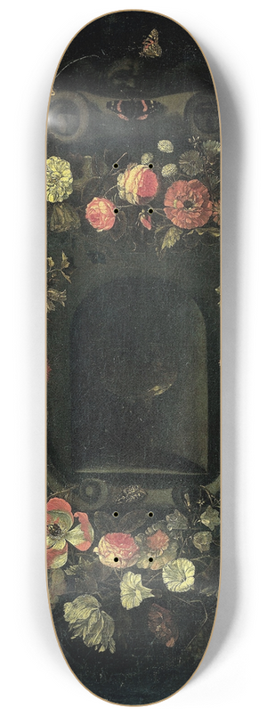 Karel Batist - Wreath of Flowers encircling a Niche 8.25 inch art skate deck