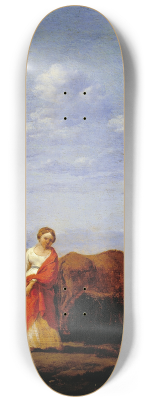 Karel Dujardin - A Woman with Cows on a Road 8.25 inch art skate deck