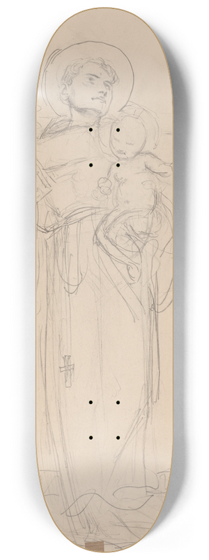 Karel Vitezslav Masek - Standing Saint holding the Christ Child 8.25 inch art skate deck